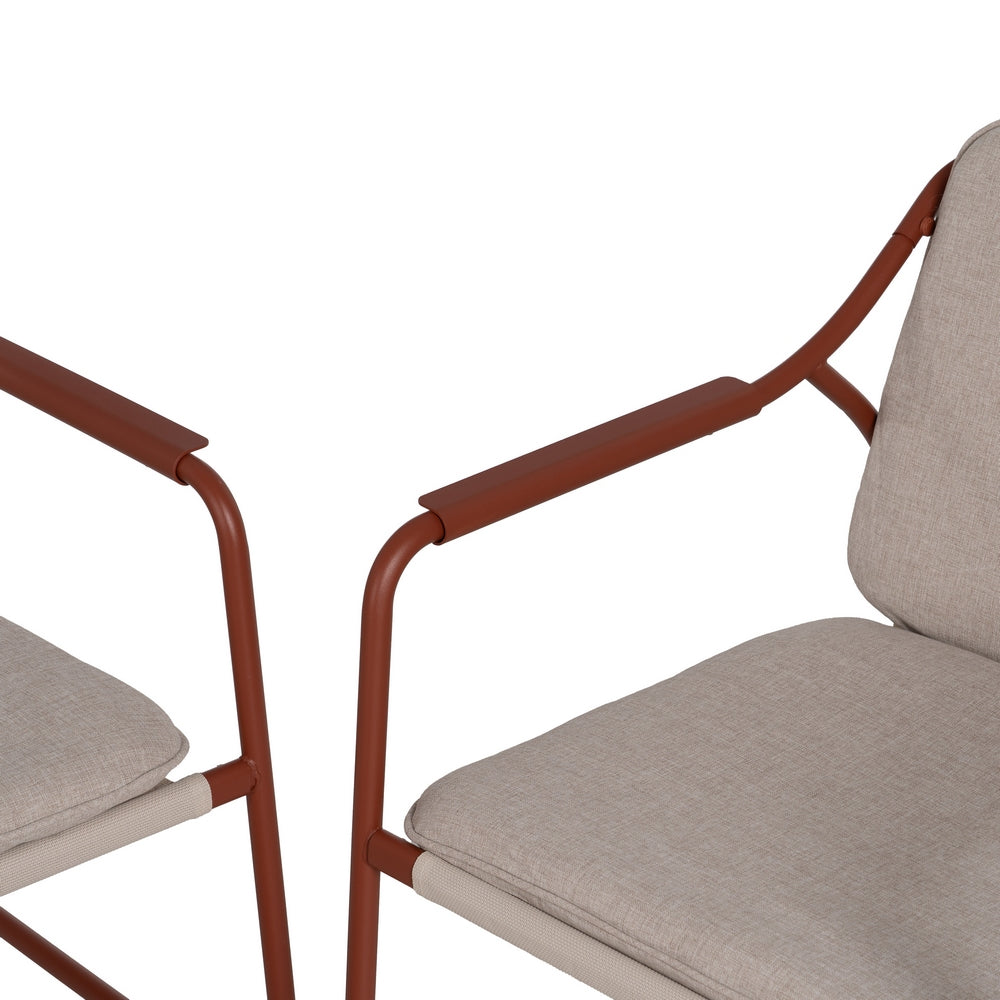 Conjunto de jardín de acero de exterior en color burdeos