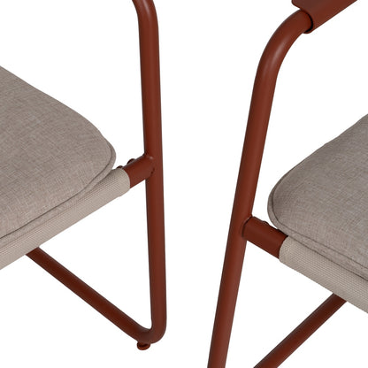 Conjunto de jardín de acero de exterior en color burdeos