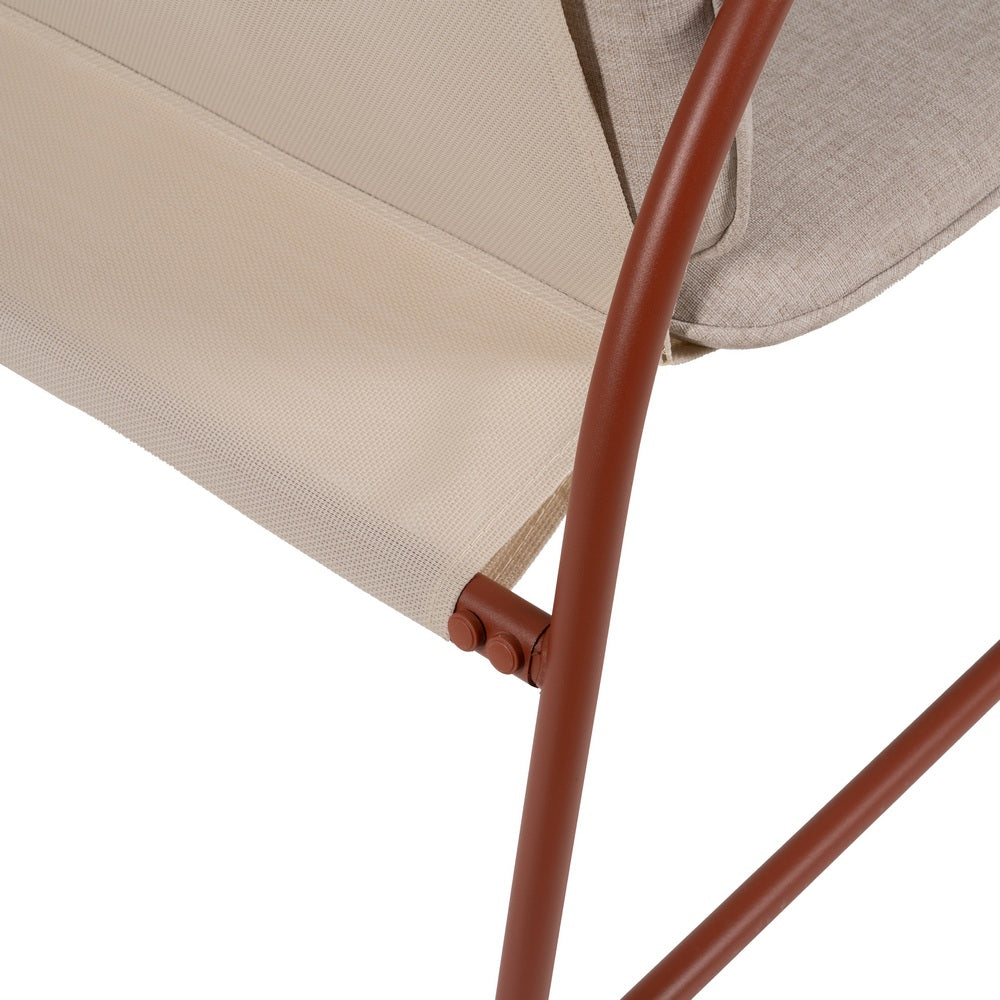 Conjunto de jardín de acero de exterior en color burdeos