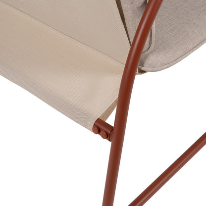 Conjunto de jardín de acero de exterior en color burdeos