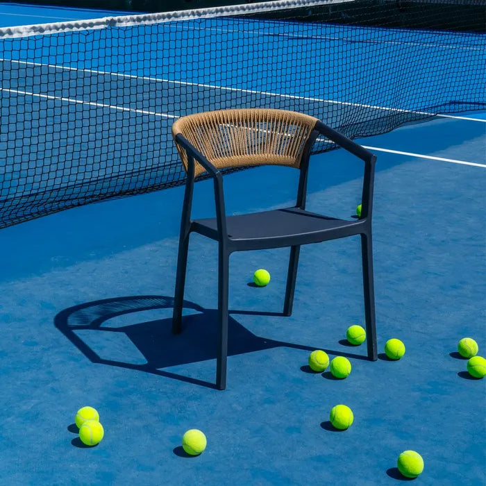 Silla de Jardín apilable en color Negro, Pack de 2u