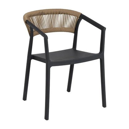 Silla de Jardín apilable en color Negro, Pack de 2u
