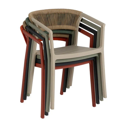 Silla de Jardín apilable en color Negro, Pack de 2u