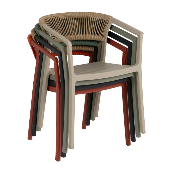 Silla de Jardín apilable en color Negro, Pack de 2u