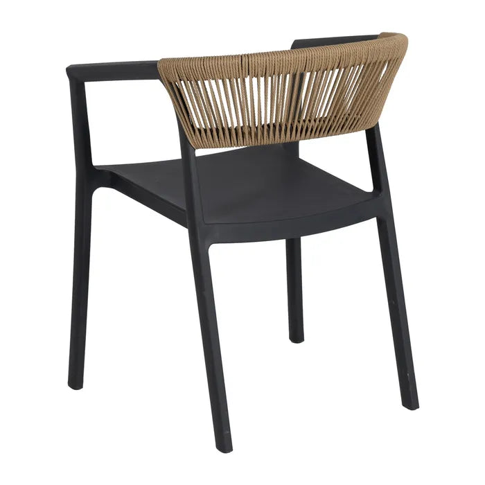 Silla de Jardín apilable en color Negro, Pack de 2u