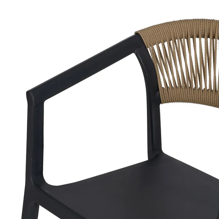 Silla de Jardín apilable en color Negro, Pack de 2u