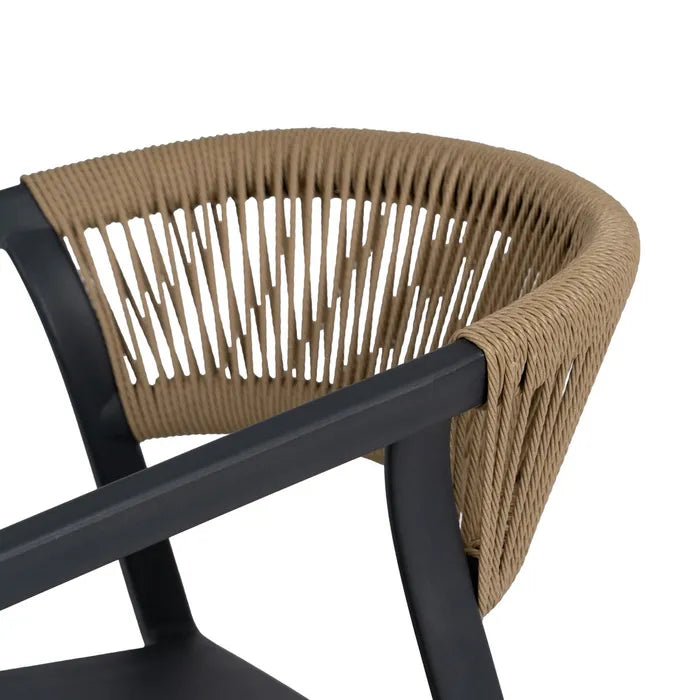 Silla de Jardín apilable en color Negro, Pack de 2u