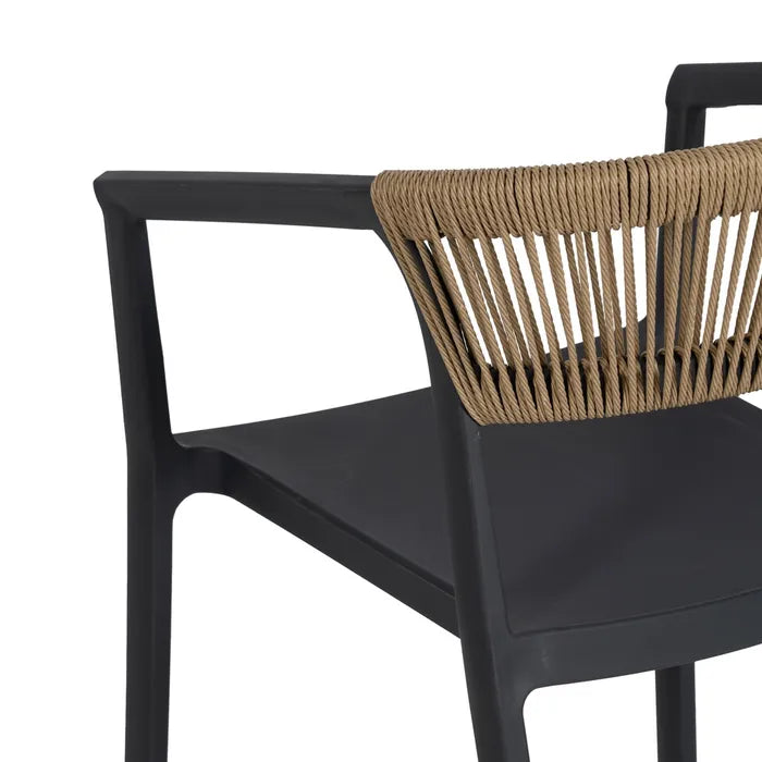 Silla de Jardín apilable en color Negro, Pack de 2u