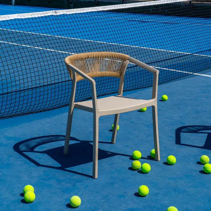 Silla de Jardín apilable en color Beige, Pack de 2u