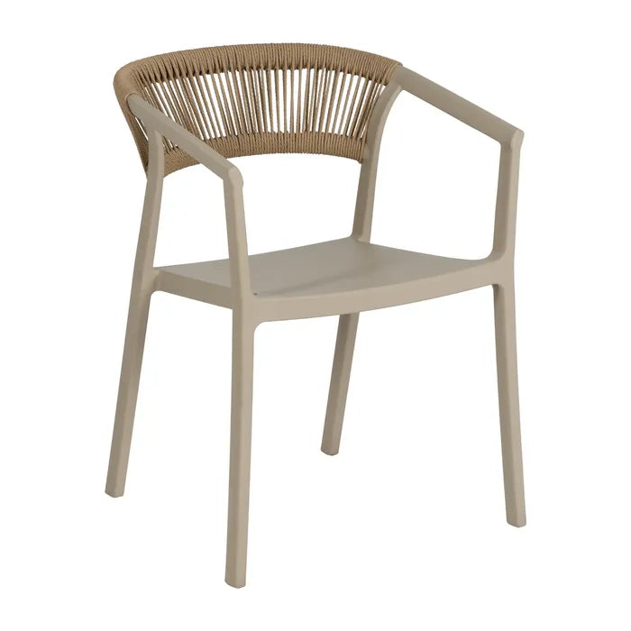 Silla de Jardín apilable en color Beige, Pack de 2u