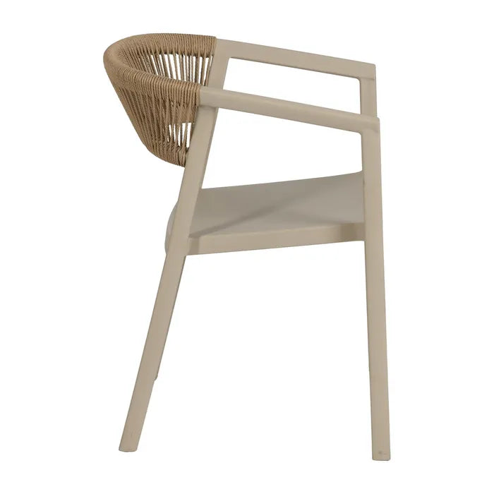 Silla de Jardín apilable en color Beige, Pack de 2u