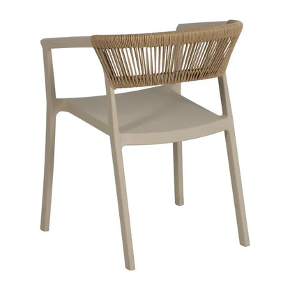 Silla de Jardín apilable en color Beige, Pack de 2u