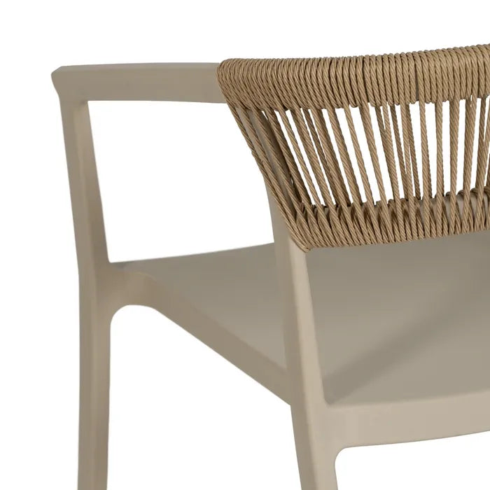 Silla de Jardín apilable en color Beige, Pack de 2u