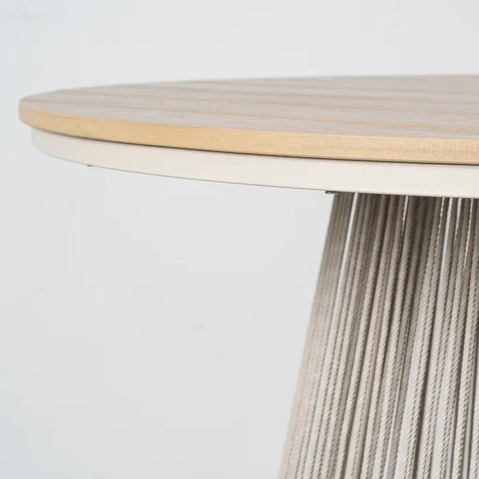 Mesa de Comedor de Exterior de Polywood y Rattán 100x100x75cm