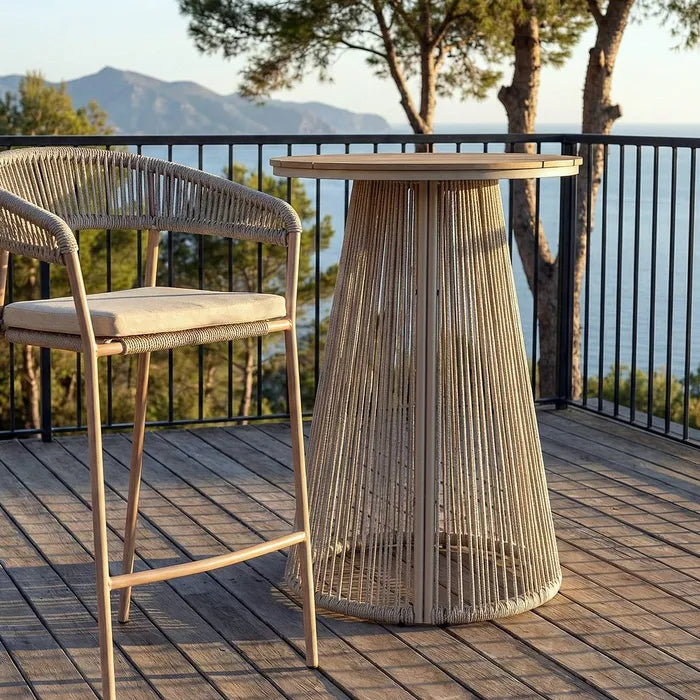 Mesa Alta de Exterior de Polywood y Rattán 70x70x100cm