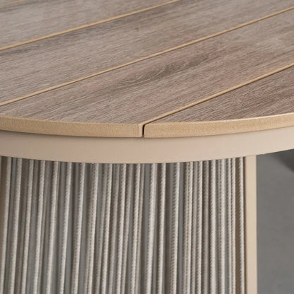 Mesa de comedor ovalada de Exterior en Polywood y Rattán 180x90x76,5cm