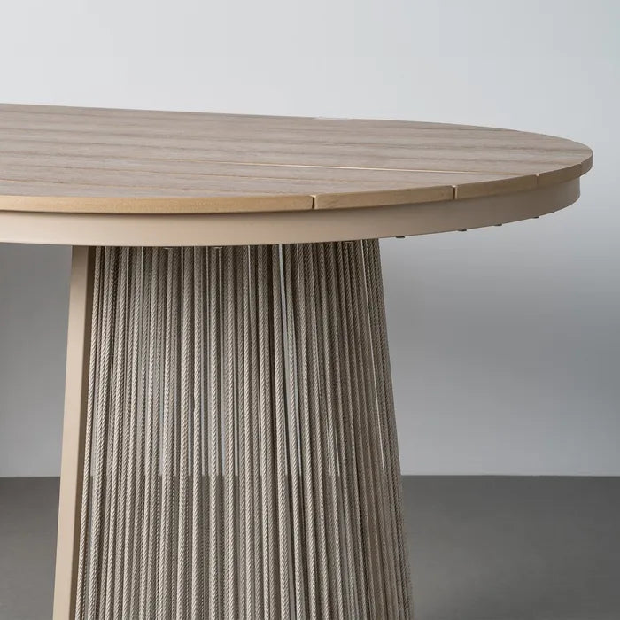 Mesa de comedor ovalada de Exterior en Polywood y Rattán 180x90x76,5cm