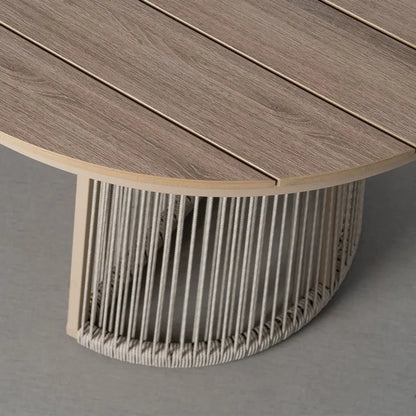 Mesa de comedor ovalada de Exterior en Polywood y Rattán 180x90x76,5cm