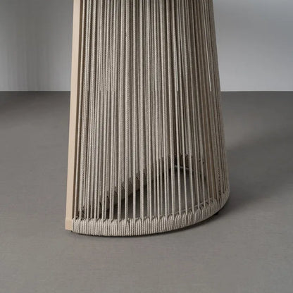 Mesa de comedor ovalada de Exterior en Polywood y Rattán 180x90x76,5cm