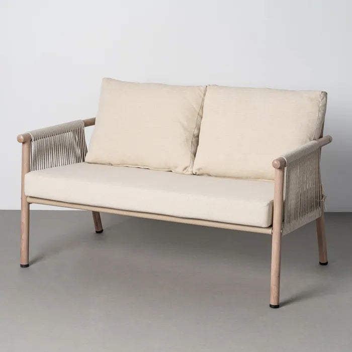 Conjunto de Jardín de Exterior Acero y Ratán Salina