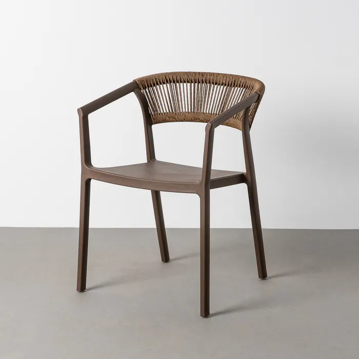 Silla de Jardín apilable en color Café, Pack 2u