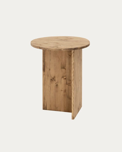MESA AUXILIAR REDONDA DE MADERA MACIZA 50cm EN VARIOS COLORES