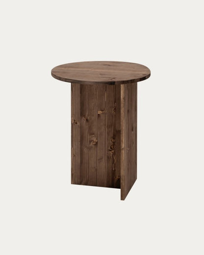 MESA AUXILIAR REDONDA DE MADERA MACIZA 50cm EN VARIOS COLORES