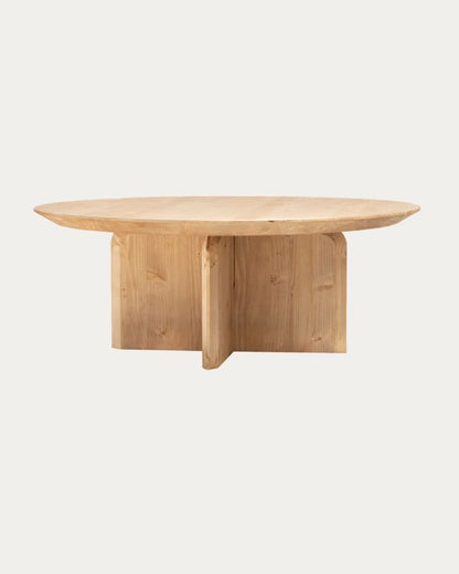 Mesa de Centro redonda de Madera Maciza con sobre Biselado 60/80cm en varios colores