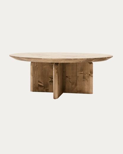 Mesa de Centro redonda de Madera Maciza con sobre Biselado 60/80cm en varios colores