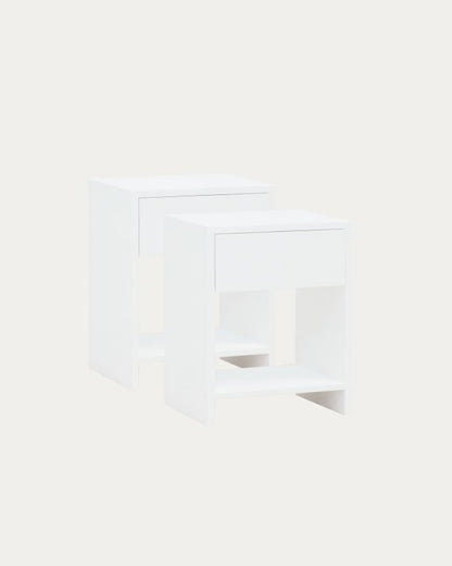 Pack de 2 Mesitas de Noche de Madera Natural Roses en Varios Colores y Medidas