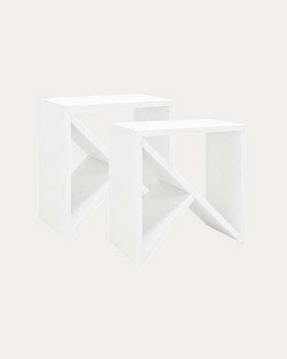 Pack de 2 Mesitas de Noche de Madera Natural Maciza Tossa en varios colores y medidas