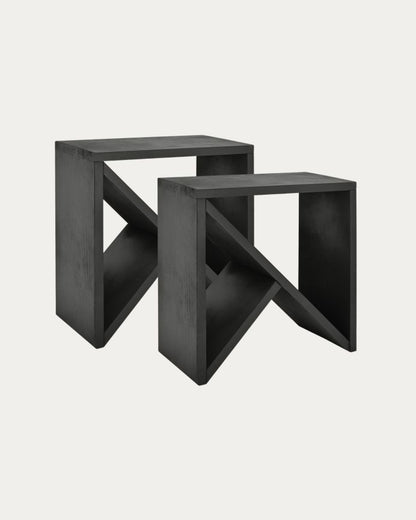 Pack de 2 Mesitas de Noche de Madera Natural Maciza Tossa en varios colores y medidas