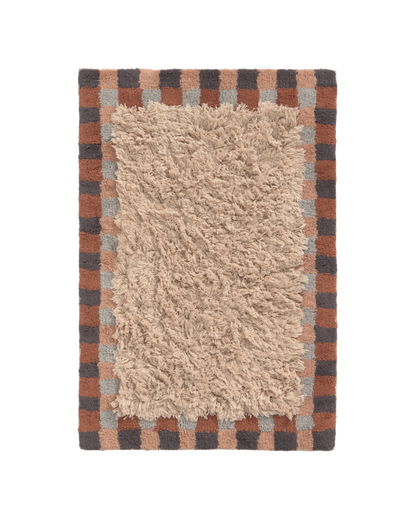 Alfombra rectangular de algodón multicolor