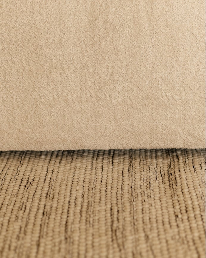 Alfombra de lana beige y negro