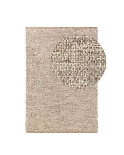 Alfombra de lana marrón topo