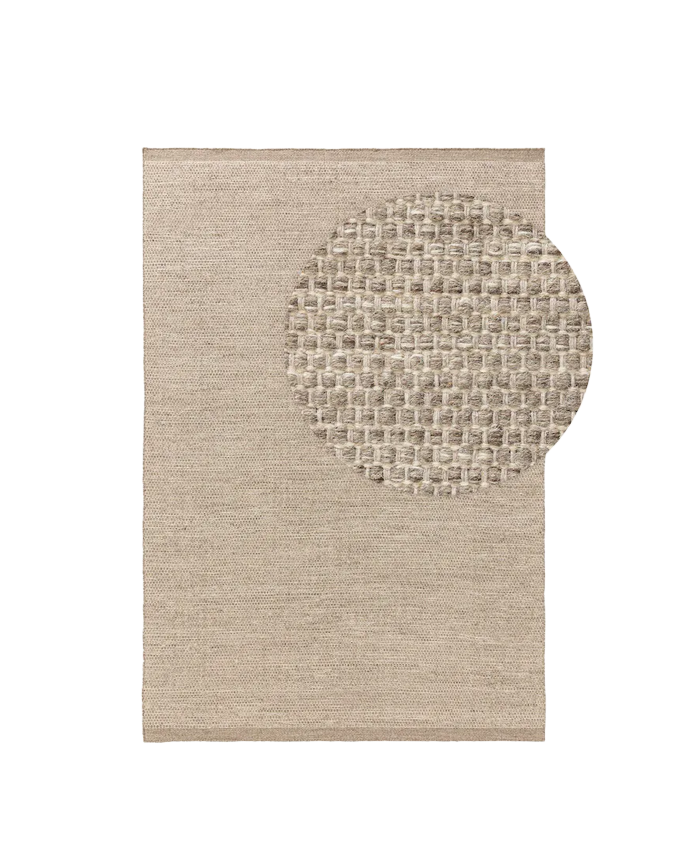 Alfombra de lana marrón topo