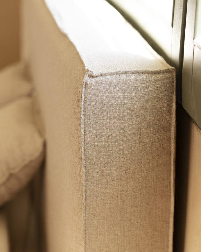 Cama Tatami con cabecero desenfundable de lino, Osaka