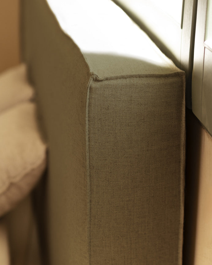 Cama Tatami con cabecero desenfundable de lino, Osaka