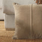 Funda Cojín Lino y Algodón Beige y Marrón Levi 50x50 cm