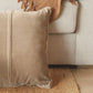 Funda Cojín Lino y Algodón Beige y Marrón Levi 50x50 cm