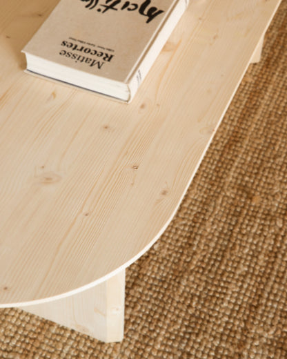 MESA DE CENTRO DE MADERA MACIZA CON SOBRE BISELADO 100/120CM EN VARIOS COLORES