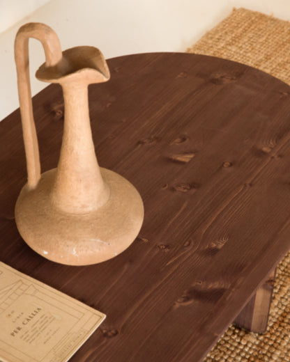 MESA DE CENTRO DE MADERA MACIZA CON SOBRE BISELADO 100/120CM EN VARIOS COLORES