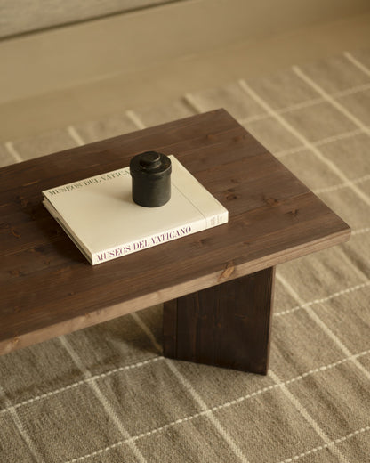 MESA DE CENTRO RECTANGULAR DE MADERA MACIZA 120X50CM EN VARIOS COLORES