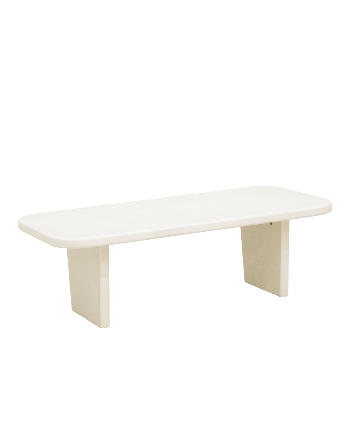 Mesa de Centro de microcemento blanco roto 95cm
