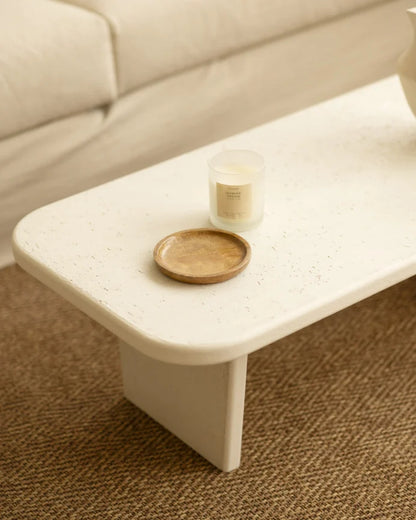 Mesa de Centro de microcemento blanco roto 95cm