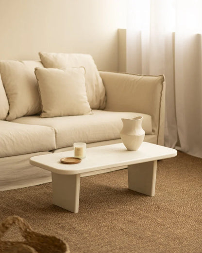 Mesa de Centro de microcemento blanco roto 95cm