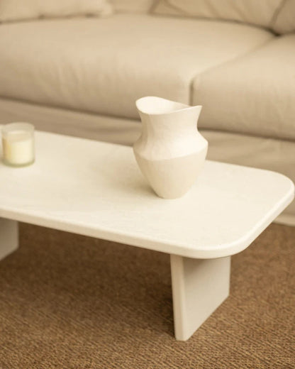 Mesa de Centro de microcemento blanco roto 95cm