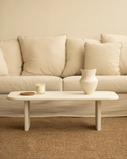 Mesa de Centro de microcemento blanco roto 95cm