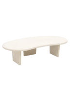 Mesa de Centro de Microcemento blanco roto con formas orgánicas 120cm