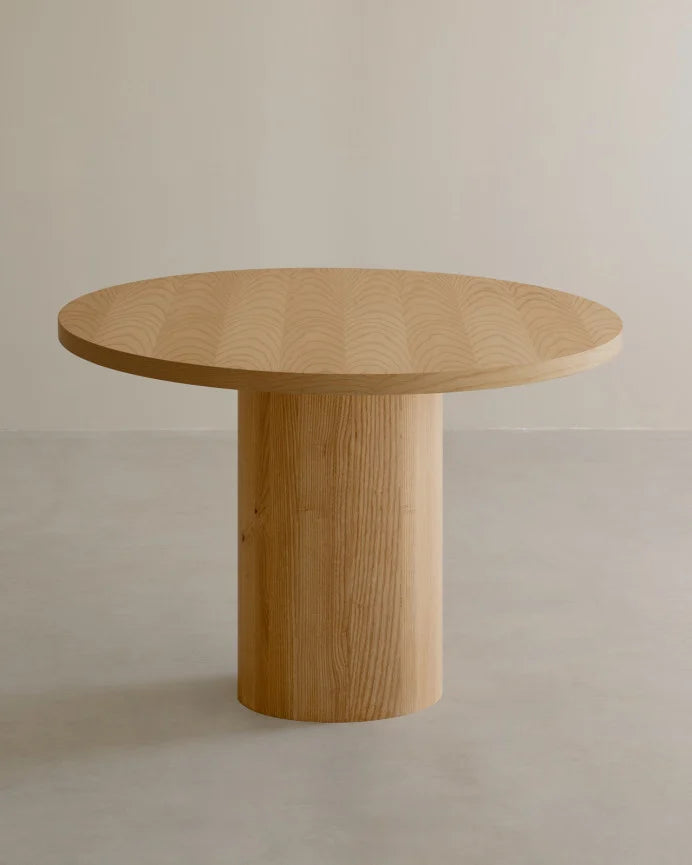 Mesa de comedor redonda de Madera de fresno en 100-120cm